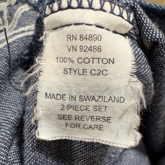 Vintage Adrian Delafield Haband Women Medium Denim 2 Piece Set Embroidered - Picture 6 of 12